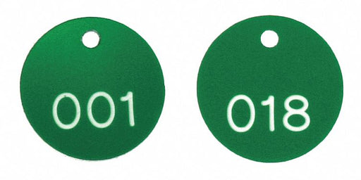 Engraved Numbered Tags Plastic PK100