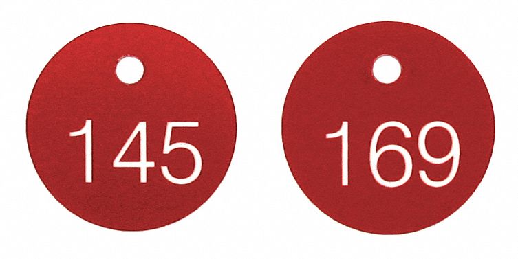 Engraved Numbered Tags Plastic PK100