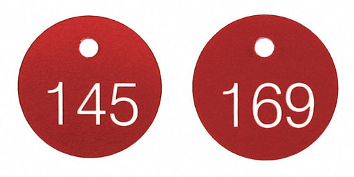 Engraved Numbered Tags Plastic PK100