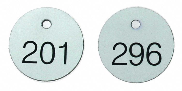 Engraved Numbered Tags Plastic PK100