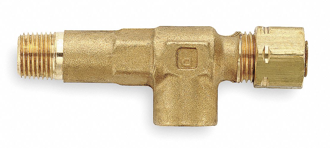 Tee Brass Comp1/4 MNPT1/8 FNPT1/8 PK10