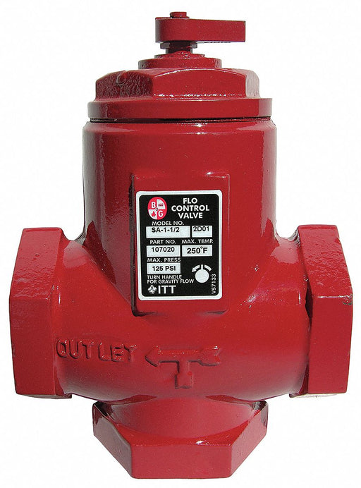 Flo-Control Valve 1-1/4 In FNPT Iron