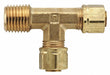 Tee Brass Comp1/4 MNPT1/4 PK10