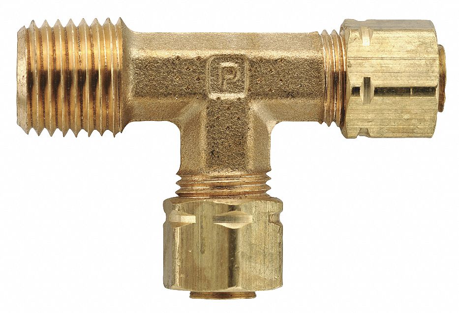 Tee Brass Comp1/4 MNPT1/4 PK10