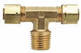 Tee Brass Comp1/4 MNPT1/4 PK10