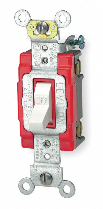 Wall Switch White 20 A Single Pole 2 hp