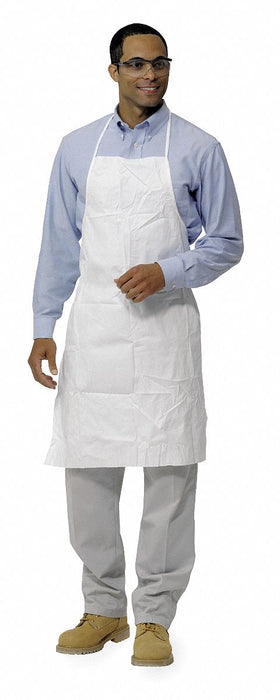 Bib Apron Uni Wht Microporous Film PK100