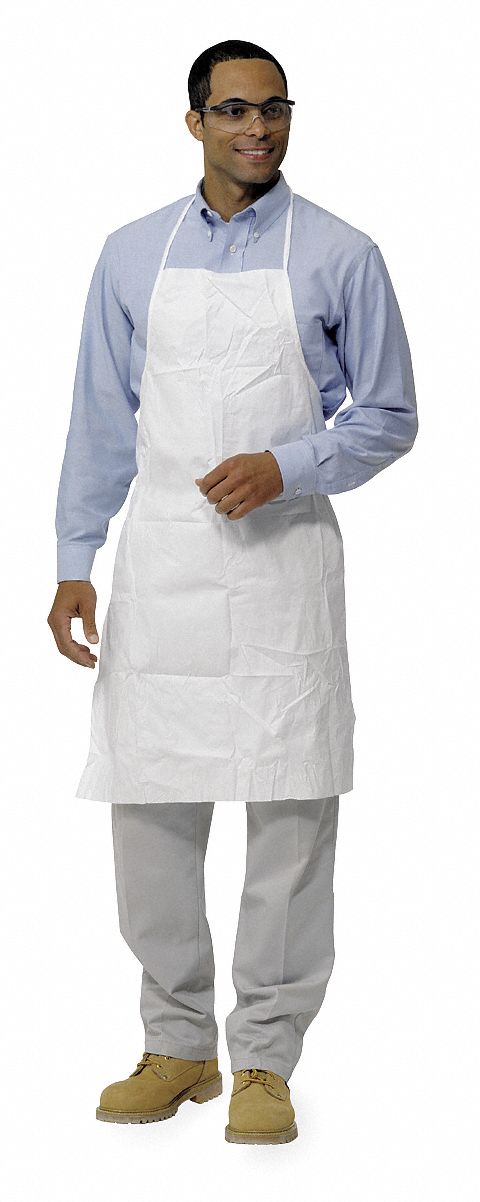 Bib Apron Uni Wht Microporous Film PK100