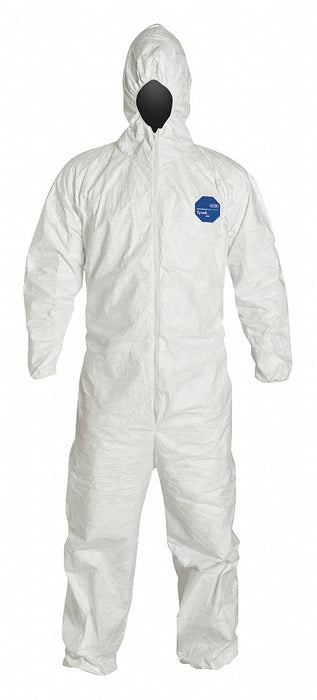 Hooded Coverall Elastic White 2XL PK25