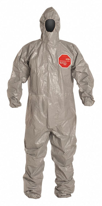 F8905 Hooded Coveralls L Gray Tychem 6000 PK6