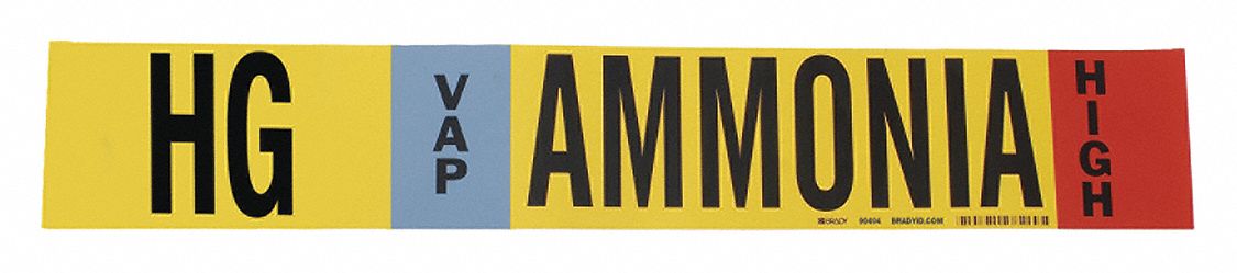 Pipe Marker Ammonia 4 in H 24 in W