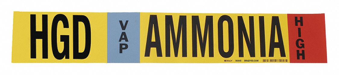 Pipe Marker Ammonia 1 1/8in H 7in W