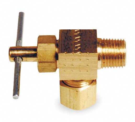 Needle Valve Angled Brass 1/8 x 1/4 In.