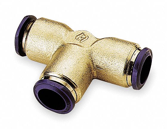 Tee Brass PushFit1/4 1/4 1/4 PK10