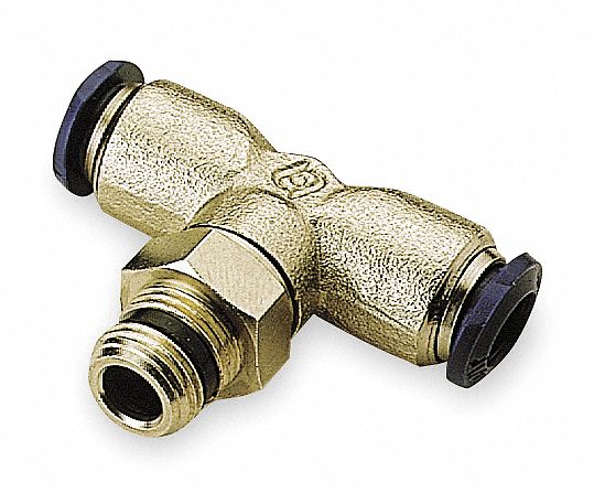 Tee Brass PushFit3/8 3/8 MNPT1/4 PK10
