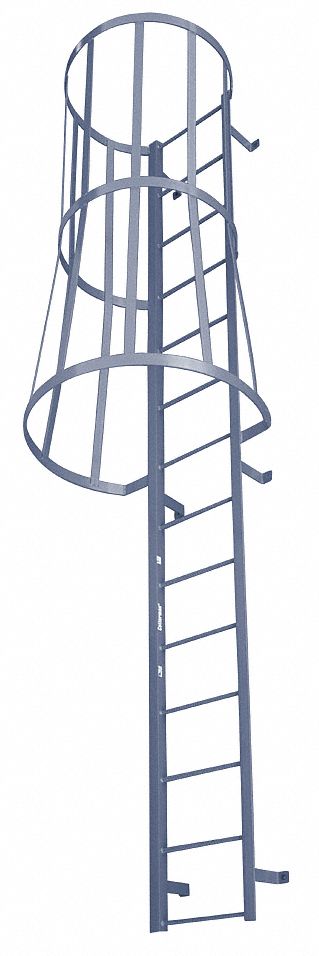 Fixed Ladder w/Safety Cage 11 ft 3 In H