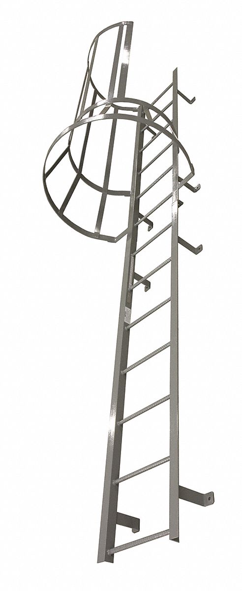 Fixed Ladder w/Safety Cage 24 ft 3 In H