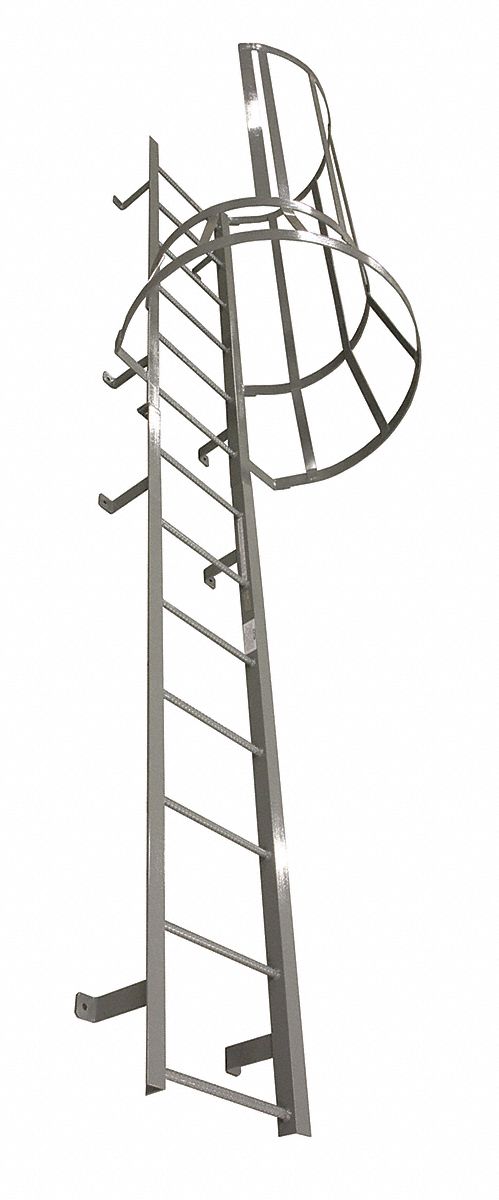 Fixed Ladder w/Safety Cage 13 ft 3 In H