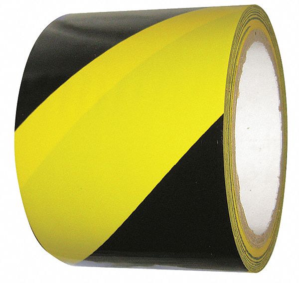 Floor Tape Black/Yellow 3 inx54 ft Roll