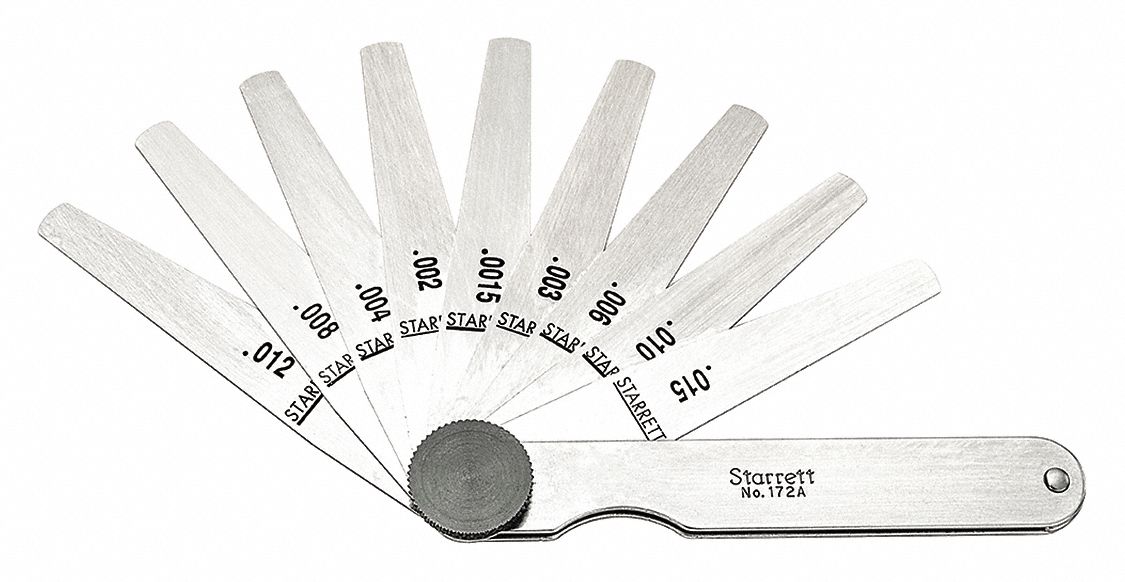 Tapered Feeler Gauge Set Dim Type Inch