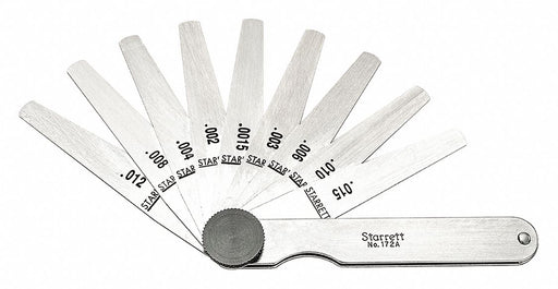 Tapered Feeler Gauge Set Dim Type Inch