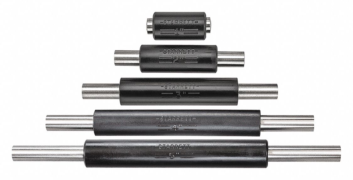 End Measuring Rod Set 1/4 In Dia 5 Pcs
