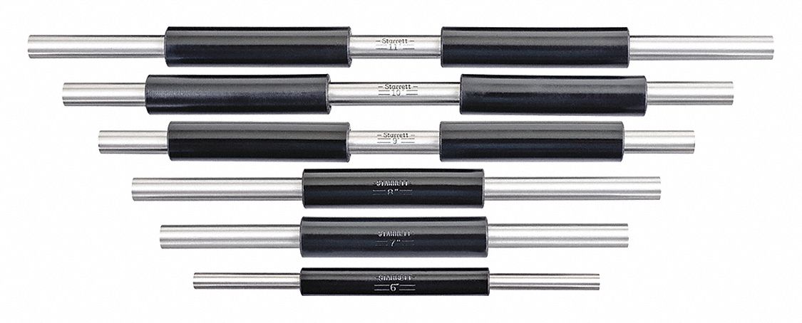 End Measuring Rod Set 1/4 In Dia 6 PC