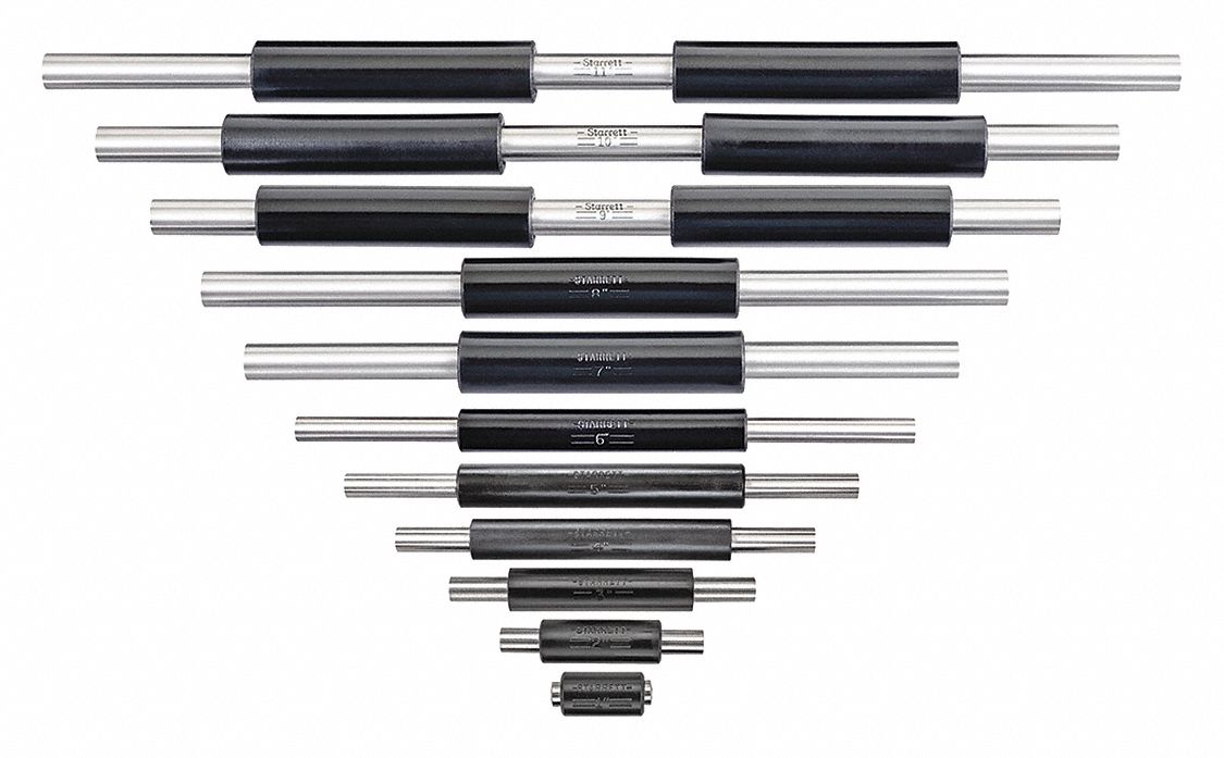 End Measuring Rod Set 1/4 3/8 Dia 11 Pcs