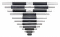 End Measuring Rod Set 1/4 3/8 Dia 11 Pcs