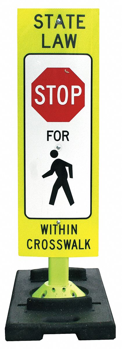 TrafficSignwithBase 42inx20in Poly
