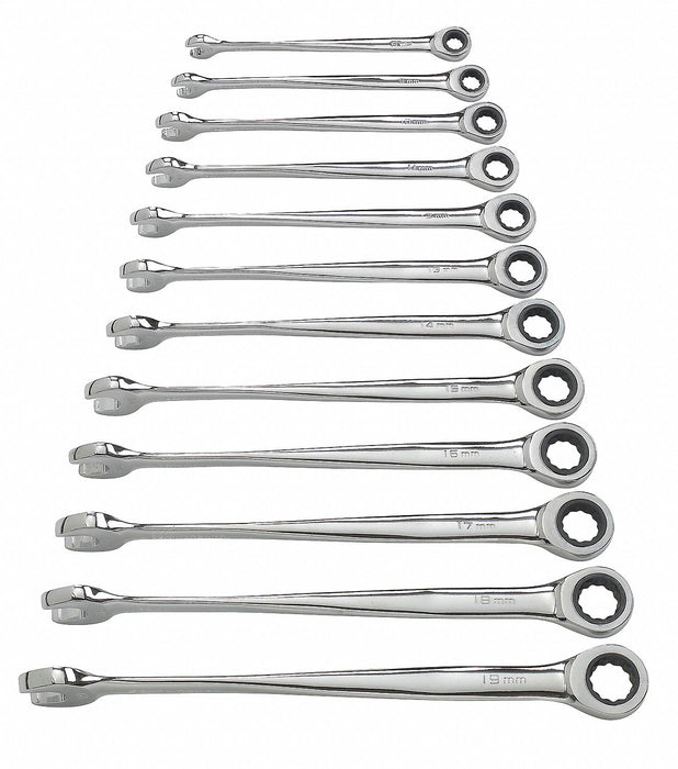 Ratcheting Wrench Set Metric 12 pt 12pcs