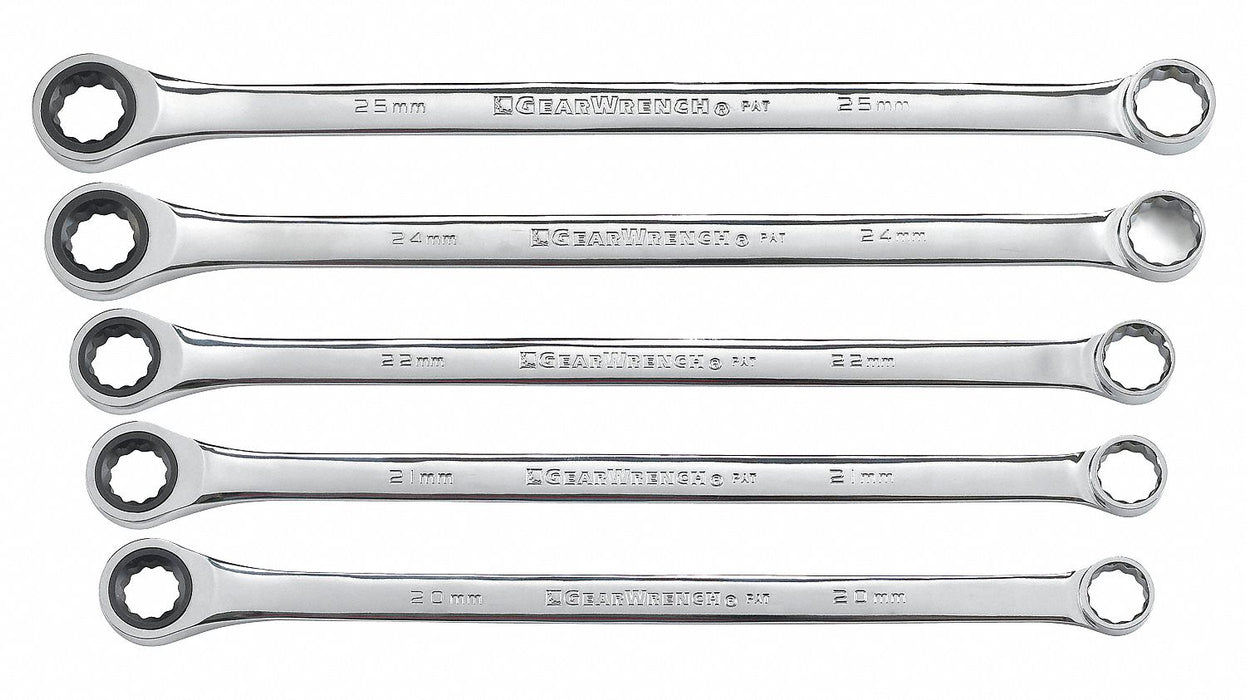 Ratcheting Wrench Set Metric 12 pt. 5pcs