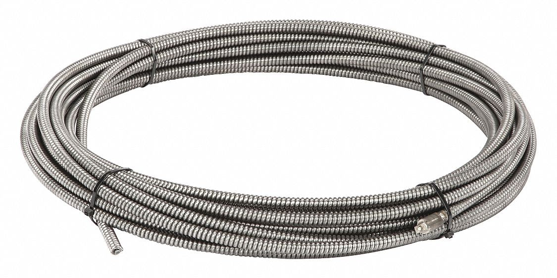 Drain Cleaning Cable 1/2 in Dia 75 ft L