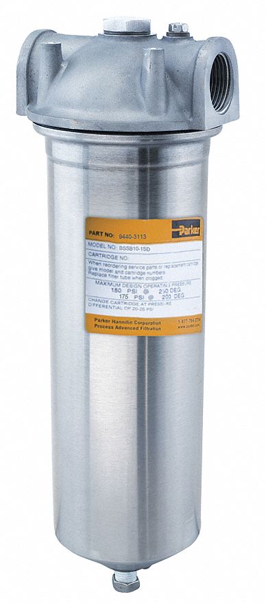 Filter Housing 13 H 3 5/8 Dia Silver