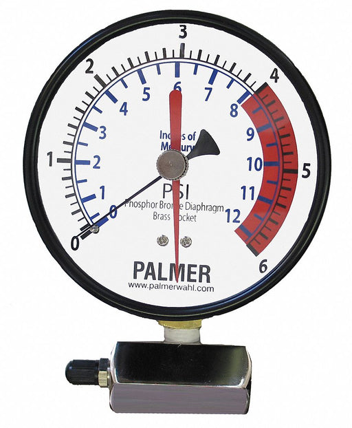 K4555 Gas Test Gauge 6 PSI-12 In Hg