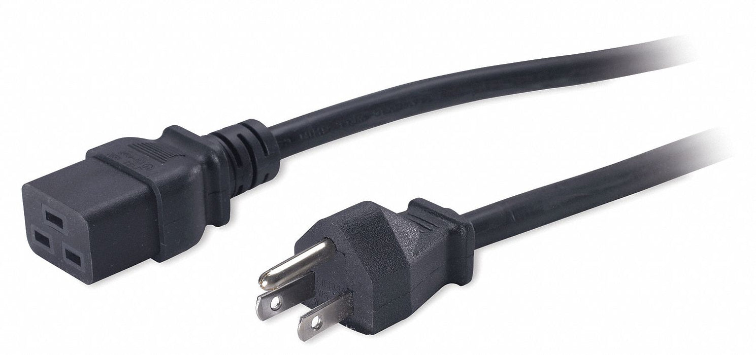 Power Cord 8-1/4 ft Black 14 AWG