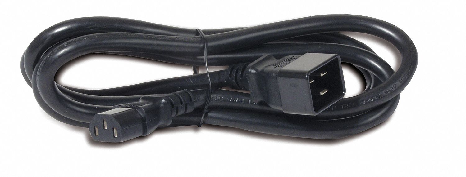 Power Cord 6-1/2 ft Black 12 AWG