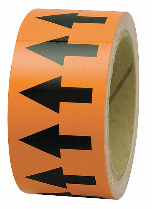 D4933 Arrow Tape Orange 1in W 108ft Roll L