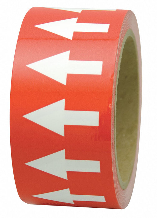D4933 Arrow Tape Red 1in W 108ft Roll L