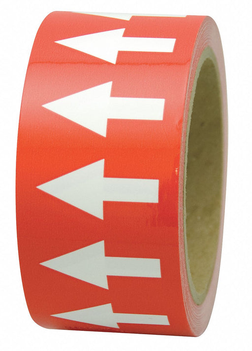 D4933 Arrow Tape Red 1in W 108ft Roll L