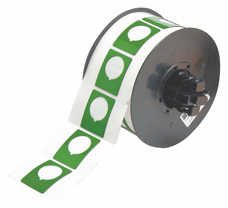 Pre-Cut Label Stock Roll Green Gloss