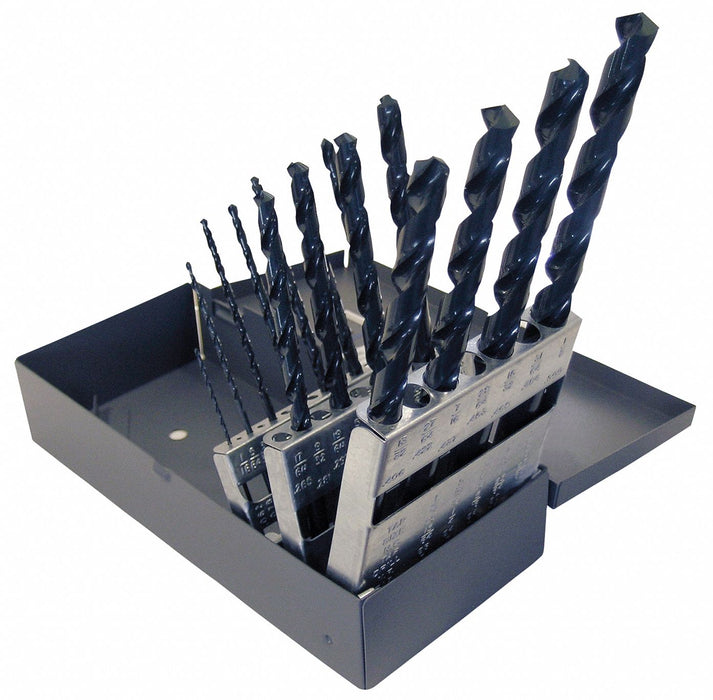 Taper Shank Drill Set 16pc HSS 49/64-1in