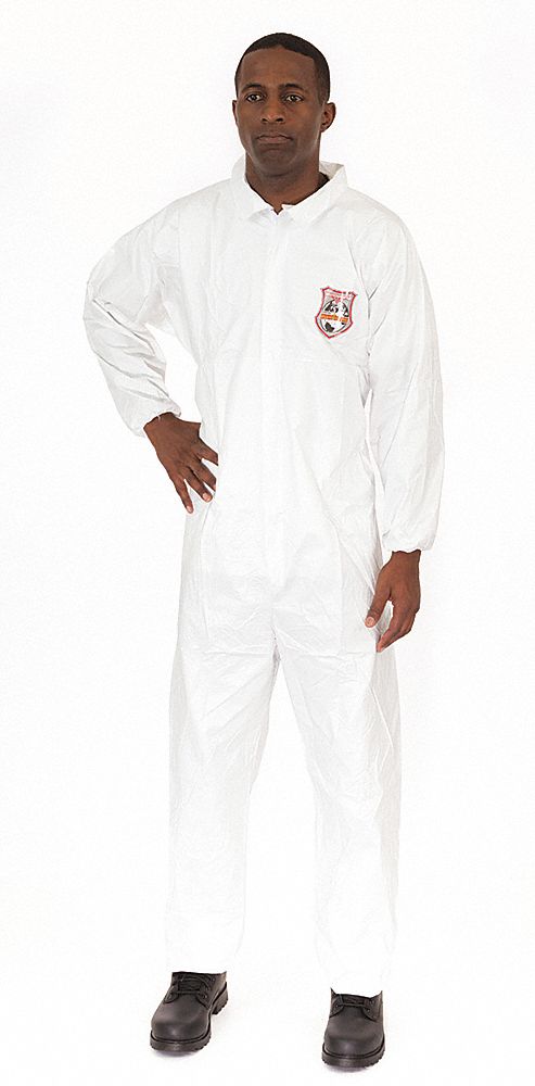 Collared Coverall Elastic White L PK25