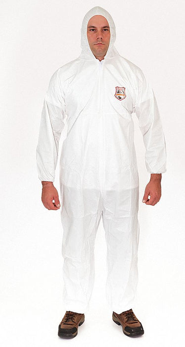 Hooded Coverall Elastic White L PK25
