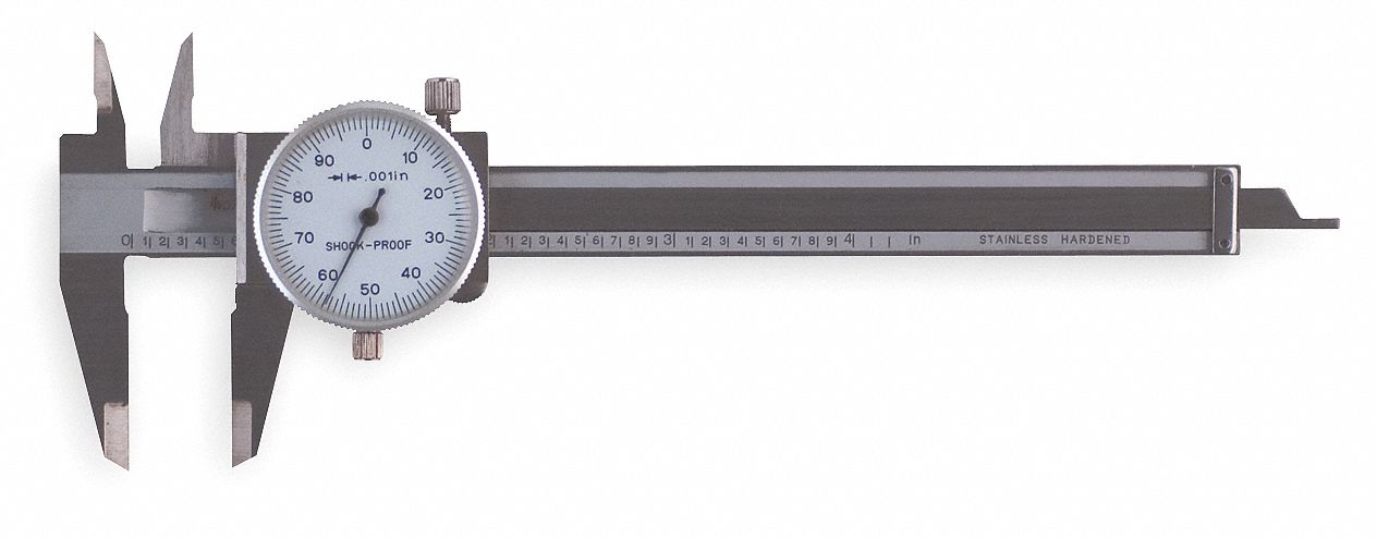 Dial Caliper 0-4 In 1.0 In Jaw