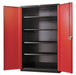 Shelving Cabinet 78 H 36 W Black/Red