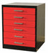 Drawer Pedestal 18 x 24 x 32H Black/Red