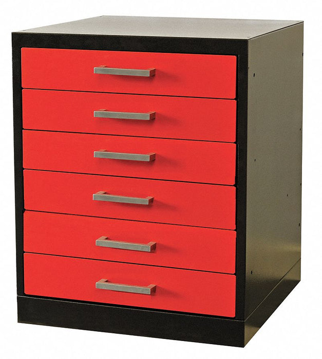 Drawer Pedestal 24 x 24 x 32H Black/Red
