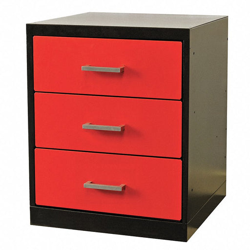 Drawer Pedestal 24 x 24 x 32H Black/Red