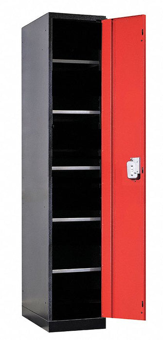 Wrdrb Lockr Solid 1 Wd 1 Tier Red/Black